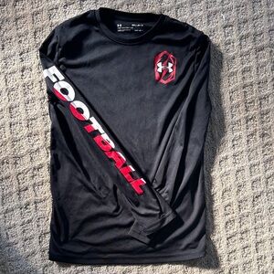 Under Armour Black Long Sleeve Football Tee